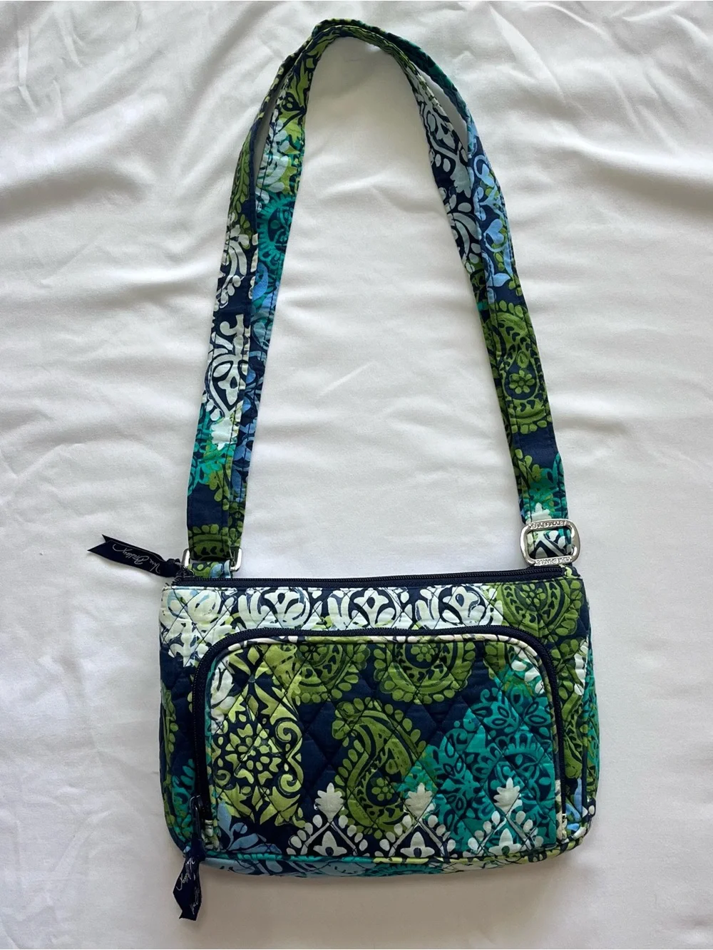 Vera Bradley Caribbean Sea Crossbody Shoulder Bag Paisley Quilted